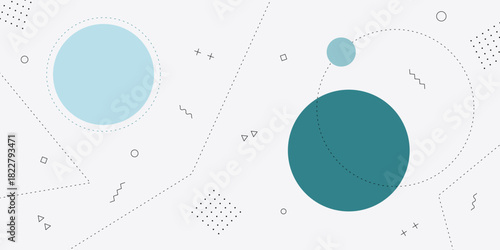 Dynamic Abstract Background with Memphis Retro Hipster Element and Soft Green Flat Color