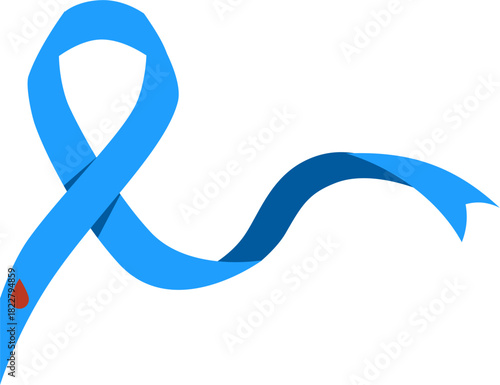 blue ribbon for aids. World Diabetes Day illustration 