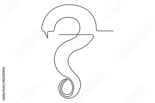 Question mark continuous line outline representation in modern minimalist style