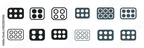 Collection of diverse horizontal camera lens icons
