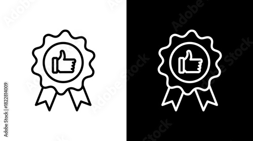 Trust Badge Outline White Icon Set Design