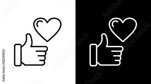 Respect Outline White Icon Set Design