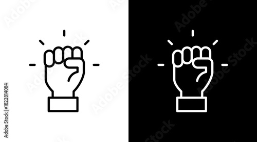 Courage Mark Outline White Icon Set Design