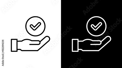 Responsibility Mark Outline White Icon Set Design