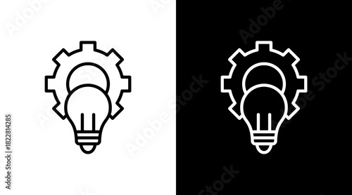 Innovation Outline White Icon Set Design