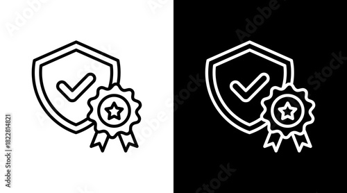 Reliability Outline White Icon Set Design