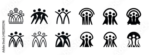 Abstract human figures icon set