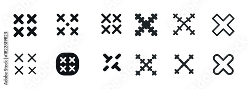 Geometric illustration showing alternative x symbol designs in black