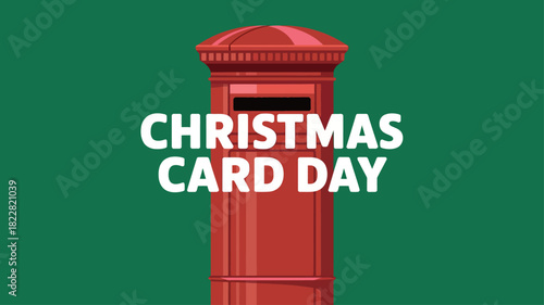 Christmas Card Day with Red Postbox and Holiday Spirit