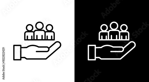 Care Team Outline White Icon Set Design
