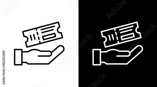 Ticket Help Outline White Icon Set Design