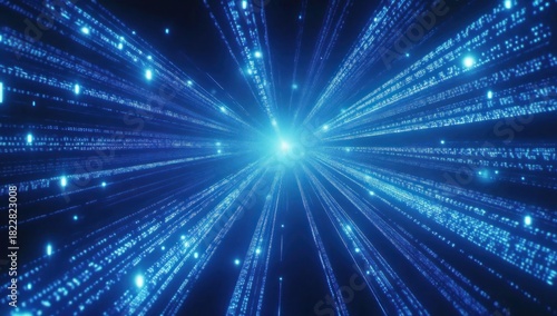 Abstract Data Stream Visualization with Glowing Digital Particle Beams