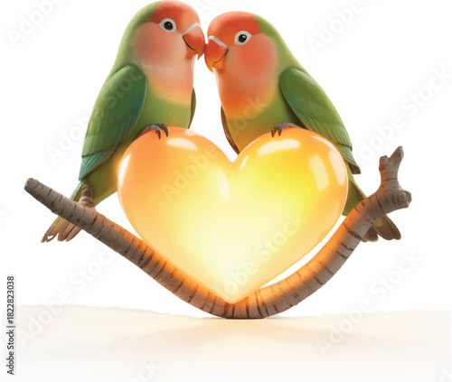 two parrots on a branch
