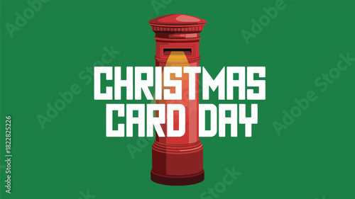 Christmas Card Day with Red Postbox and Holiday Spirit