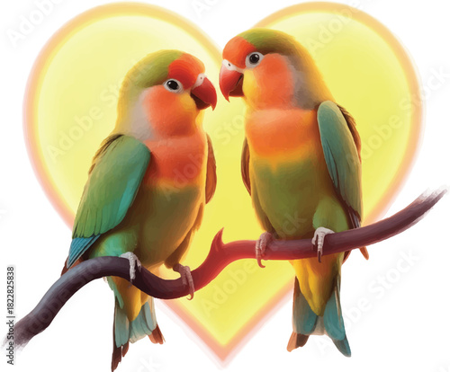 two parrots on a branch