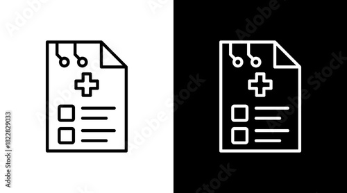 Ai Diagnosis Outline White Icon Set Design