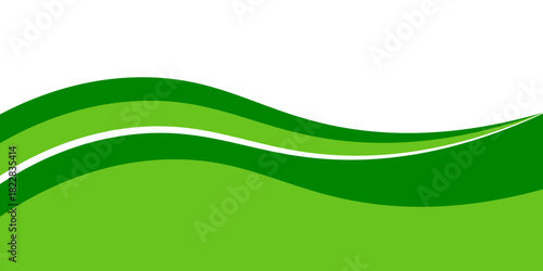 Abstract modern white and Green wave wide background banner, design