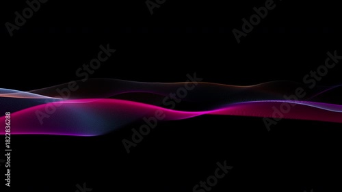 Abstract pink color waves on a black background. Technology intros, sci-fi visuals, motion graphics overlays. Looping 4K resolution