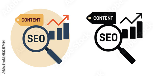 SEO and Content Strategy for Growth and Business Success Vector Design