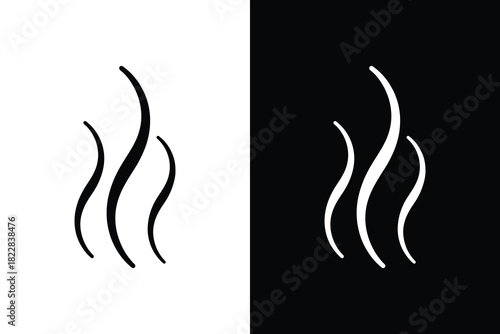 Minimal steam lines Icon, Simple hot vapor symbol