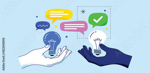 Creative Collaboration Hands Exchanging Ideas and Innovation