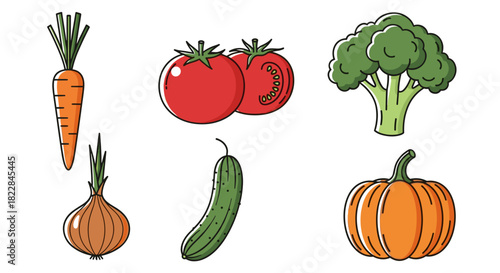 Healthy vibrant vegetable assortment for farm fresh market advertising and food themed projects