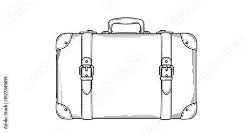 Elegant vintage suitcase illustration ready for travel adventures and stylish retro design projects