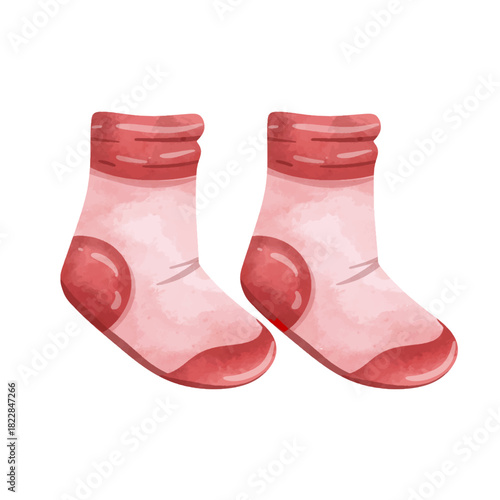 Sock vector illustration, hand drawn watercolor painting style, sock clip art, socks clip art, clip art of socks, isolated on white background