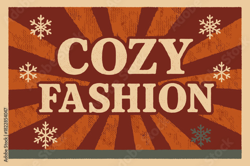 Retro Knitted Poster. Knitted Style ? Retro Poster; bold serif letters, centered layout with halftone rays,