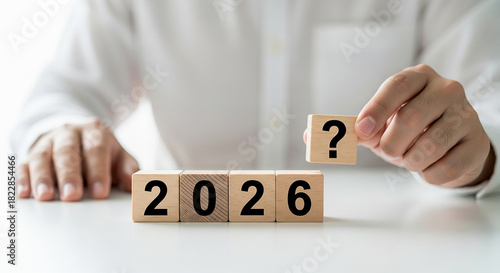 Future Uncertainties Planning Ahead for 2026 and Beyond with Wooden Blocks Business Strategy and Creative Financial