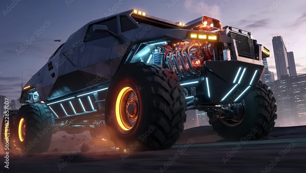 Vehicle truck car sci-fi city a through armored truck futuristic ...