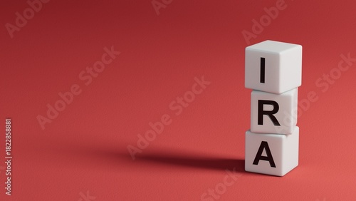 Fotografija IRA individual retirement account word on wooden elements block