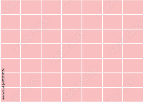 pink mosaic background,A grid of evenly spaced bright pink squares with white borders arranged in seven rows and eight columns. Each square is identical in size and shape, creating a uniform pattern 