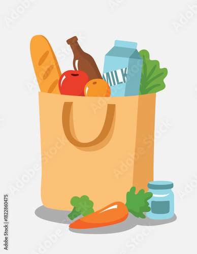 bag full of groceries