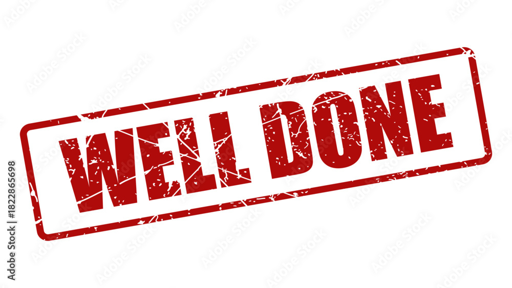 Fototapeta premium Well done stamp with grunge texture