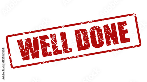 Well done stamp with grunge texture