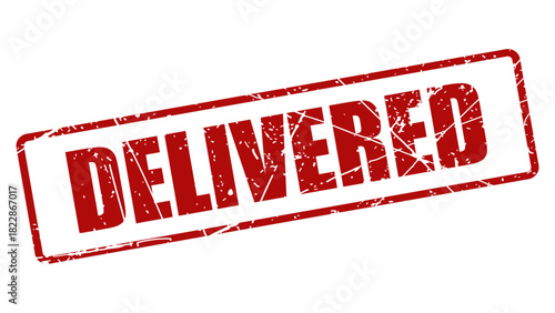 Delivered stamp with grunge texture