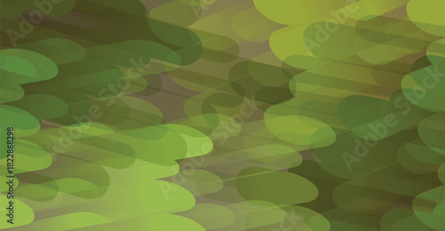 Abstract illustration featuring green foliage and blurred light streaks, creating a sense of movement and depth.