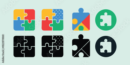 Colorful Puzzle Pieces Illustration Representing Teamwork Cooperation and Problem Solving Skills