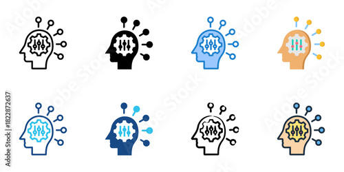 Adaptability icon set multiple style collection vector illustration
