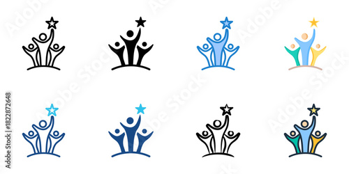 Leadership icon set multiple style collection vector illustration
