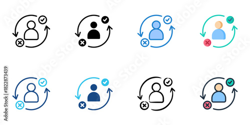 Decision making icon set multiple style collection vector illustration
