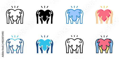 Empathy icon set multiple style collection vector illustration
