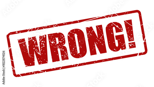 Wrong stamp with grunge texture