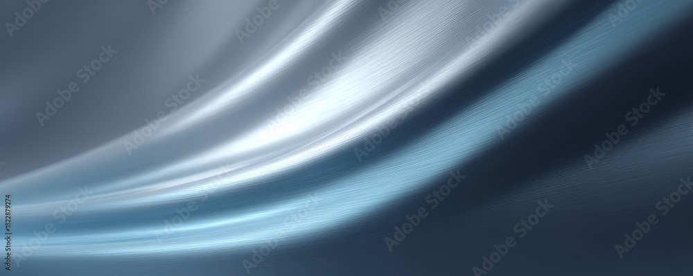 Fototapeta premium Abstract blue silver metallic smooth wave texture background gradient light Abstract blue and silver metallic wave background with smooth texture and gradient light effect creating modern
