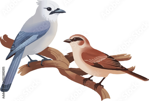 blue tit isolated on white