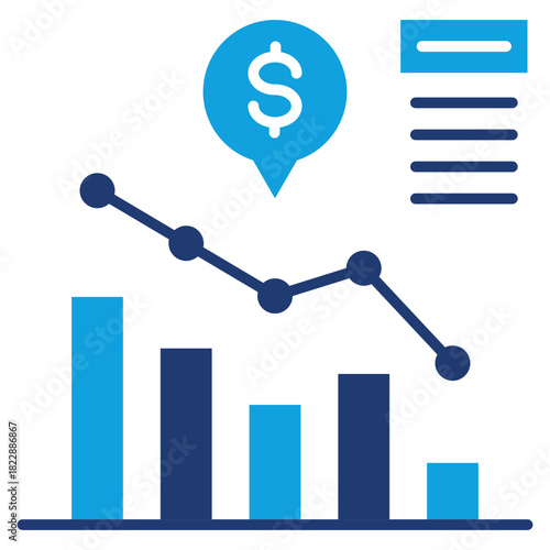 Stock Purchase Plan Flat Blue Icon