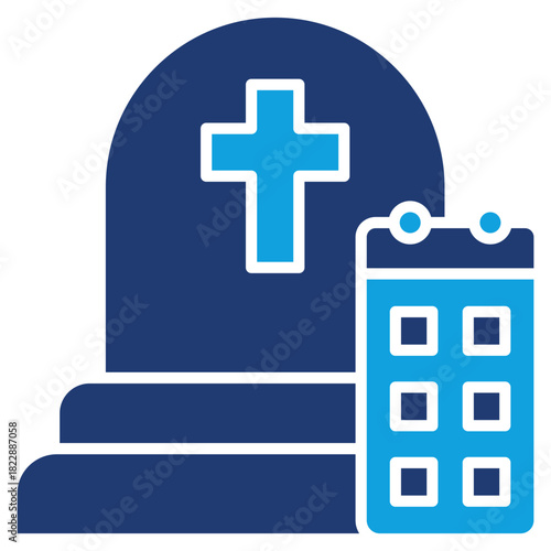 Bereavement Leave Flat Blue Icon