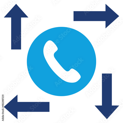 Telecommuniting Flat Blue Icon