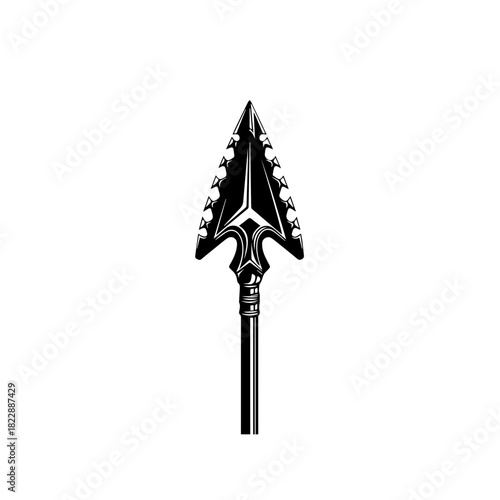 Ancient Tribal Spearhead Weapon Silhouette Design